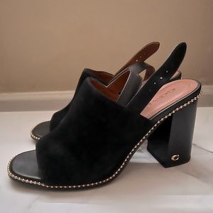 Black Suede Coach Heels